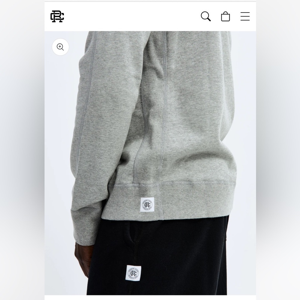 Reigning Champ midweight terry crewneck- XS SLIM FIT